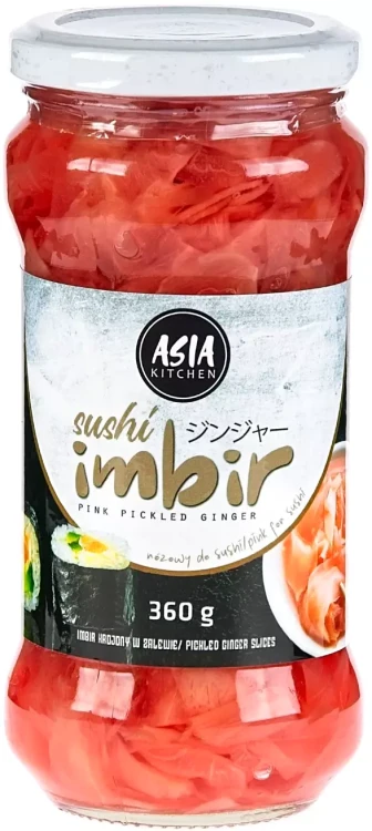 ZESTAW IMBIRÓW DO SUSHI Imbir Różowy 360g i Naturalny Biały 360g ASIA KITCHEN
