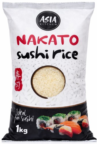 ZESTAW 2 DODATKI DO SUSHI Ryż Nakato 1kg + Ocet Ryżowy 1000ml ASIA KITCHEN