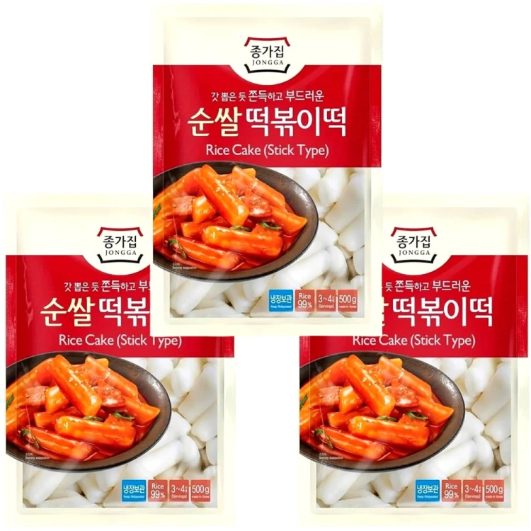 Kluski Ryżowe Koreańskie Korean Tteokbokki Topokki Rurki Stick 500g JONGGA