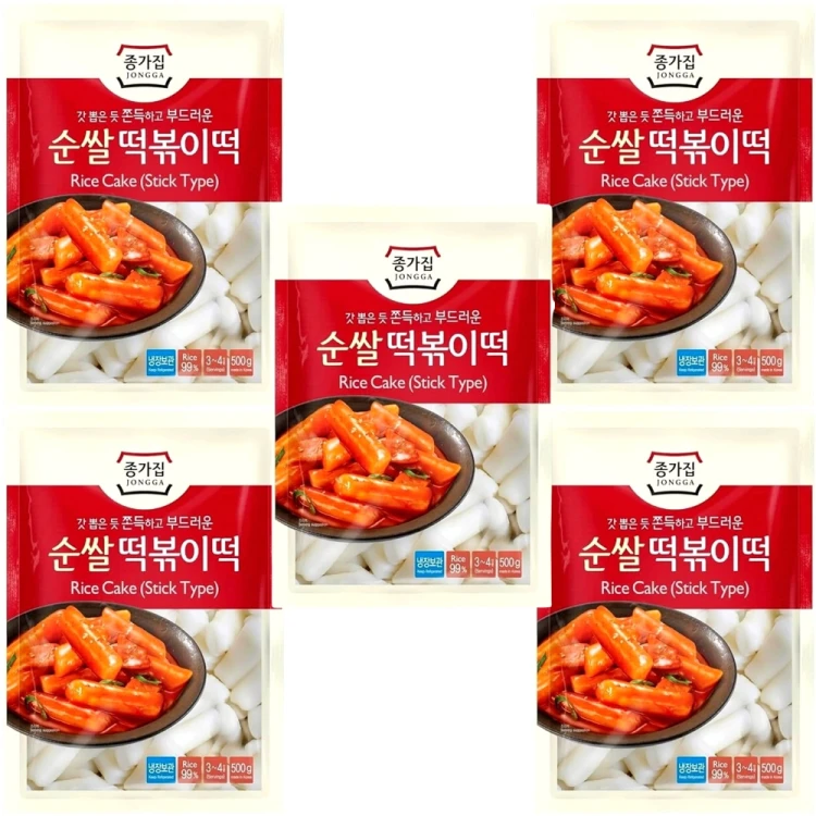Kluski Ryżowe Koreańskie Korean Tteokbokki Topokki Rurki Stick 500g JONGGA
