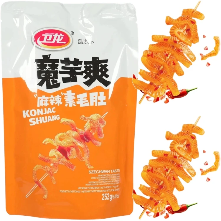 Chińska Pikantna Przekąska Konjac Shuang SICHUAN 252g WEI-LONG