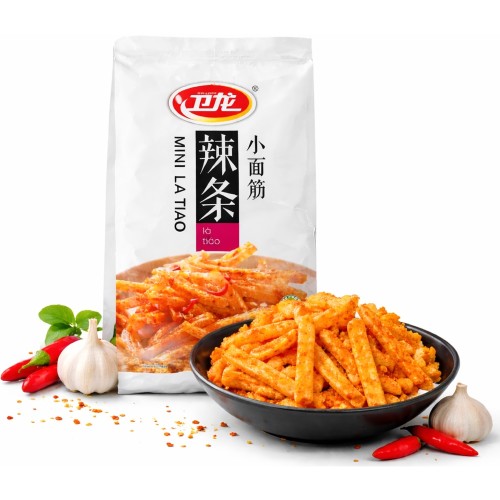 Chińska Pikantna Przekąska Snack Mini La Tiao HOT &amp; SPICY 360g WEI-LONG