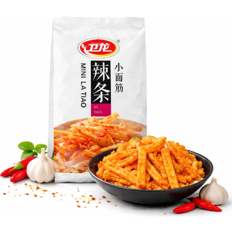 Chińska Pikantna Przekąska Snack Mini La Tiao HOT &amp; SPICY 360g WEI-LONG