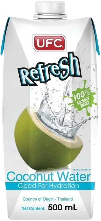 Zdrowa Woda Kokosowa z Kokosa 100% Naturalne Nawodnienie 500ml 0,5L UFC REFRESH