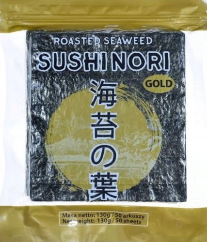 ZESTAW 2 PRODUKTY DO SUSHI Wodorosty Glony Algi Yaki Nori GOLD 50 Sztuk + Ryż Nakato 1kg ASIA KITCHEN