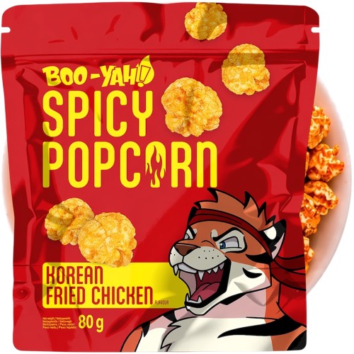 Orientalny Gotowy Popcorn Smakowy Ostry o Smaku KOREAŃSKIEGO KURCZAKA 80g BOO-YAH