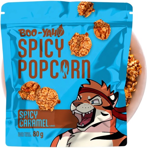 Orientalny Gotowy Popcorn Smakowy Ostry o Smaku KARMELU 80g BOO-YAH
