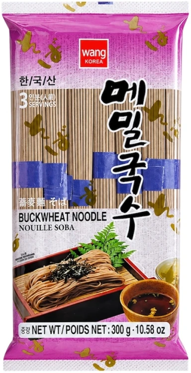 Koreański Makaron SOBA Brązowy Gryczany Do Zupy i Stir-Fry Porcjowany 300g WANG