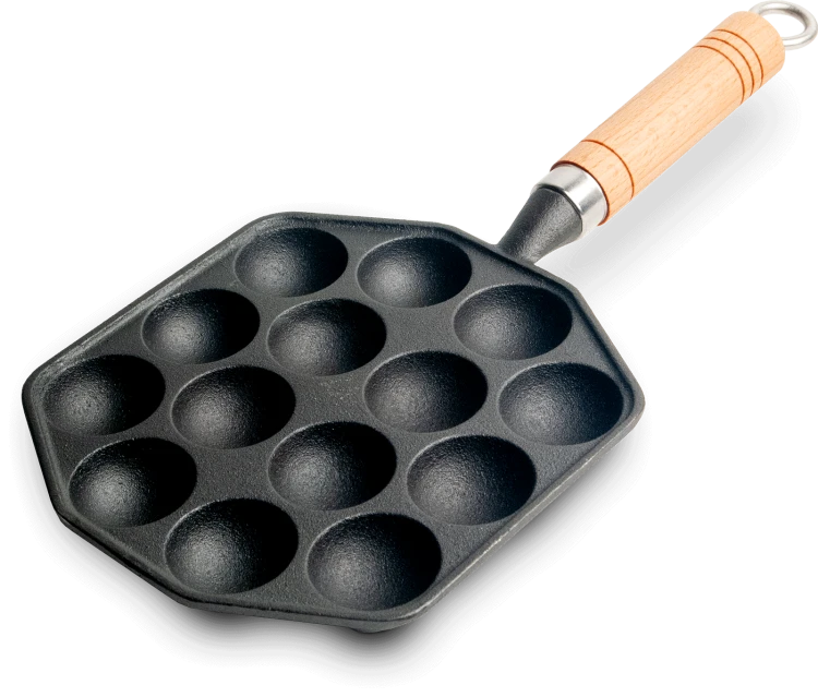 Żeliwna Patelnia Do Japońskich Kuleczek TAKOYAKI 17,5cm x 16,5cm x 3cm EMRO AZIATICA