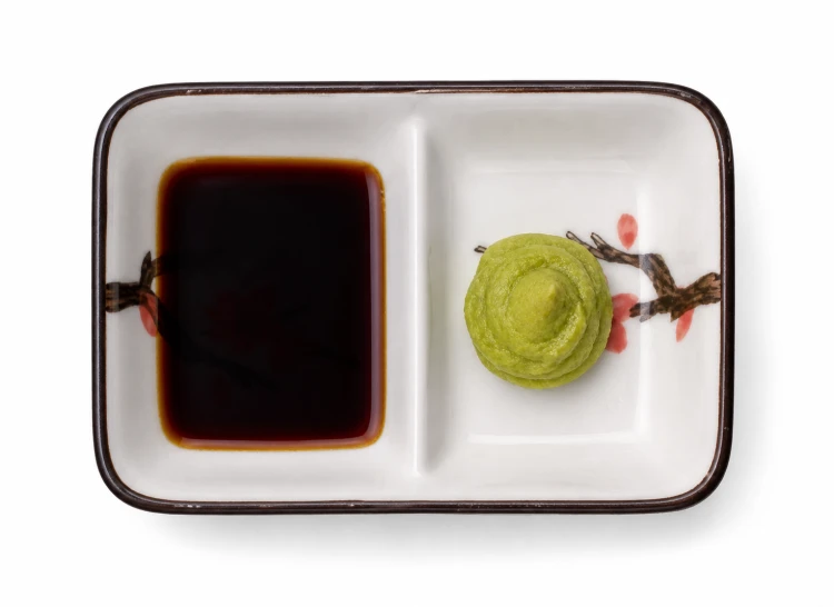Ceramiczna Dzielona Biała Miseczka Do Sushi Kwiaty Sakura 11cm x 6cm x 3cm EMRO AZIATICA