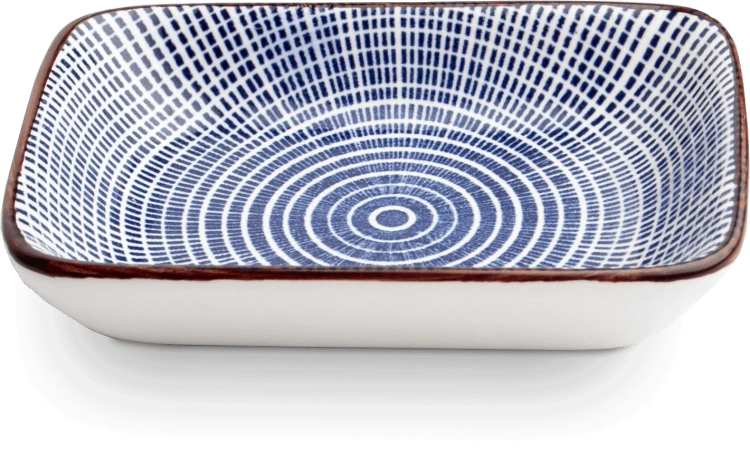 Ceramiczna Miseczka Do Sushi Niebiesko Biała TOKUSA 10,5cm x 7,5cm EMRO AZIATICA