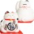 Duża Skarbonka Figurka Japoński Biały Kot Szczęścia Maneki Neko 17cm x 19cm EMRO AZIATICA