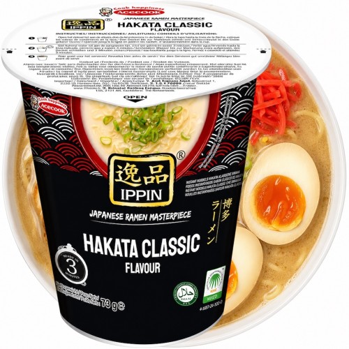 Wietnamska Zupka Błyskawiczna Instant Hakata Classic Flavour Ramen Kubek Cup 73g ACECOOK