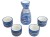 Niebieski Ceramiczny Zestaw Komplet Do Podawania Sake 5 Elementów GOLDEN TURTLE
