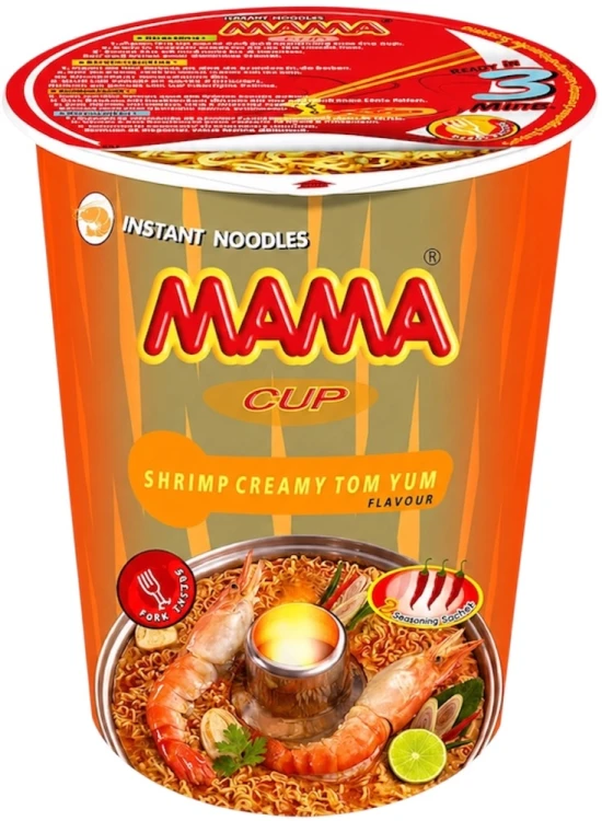 Tajska Zupka Błyskawiczna Makaron Instant Krewetki Kremowe Tom Yum Kubek Cup 70g MAMA