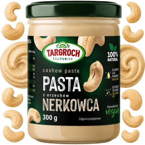 Pasta Krem Smarowidło Masło z Orzechów Nerkowca Nerkowców Naturalna i Zdrowa 300g TARGROCH