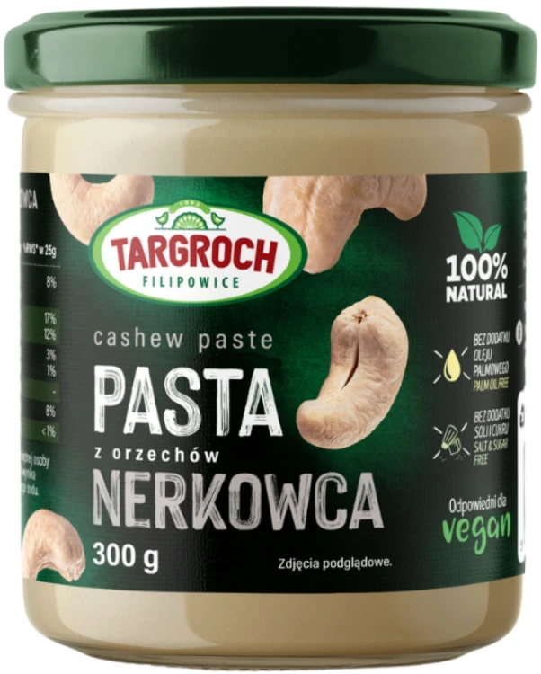 Pasta Krem Smarowidło Masło z Orzechów Nerkowca Nerkowców Naturalna i Zdrowa 300g TARGROCH