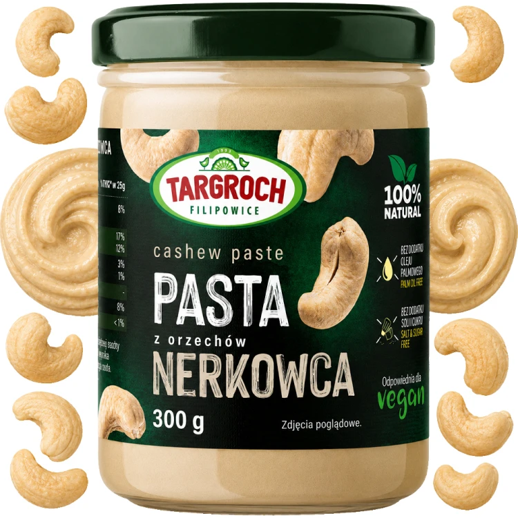Pasta Krem Smarowidło Masło z Orzechów Nerkowca Nerkowców Naturalna i Zdrowa 300g TARGROCH