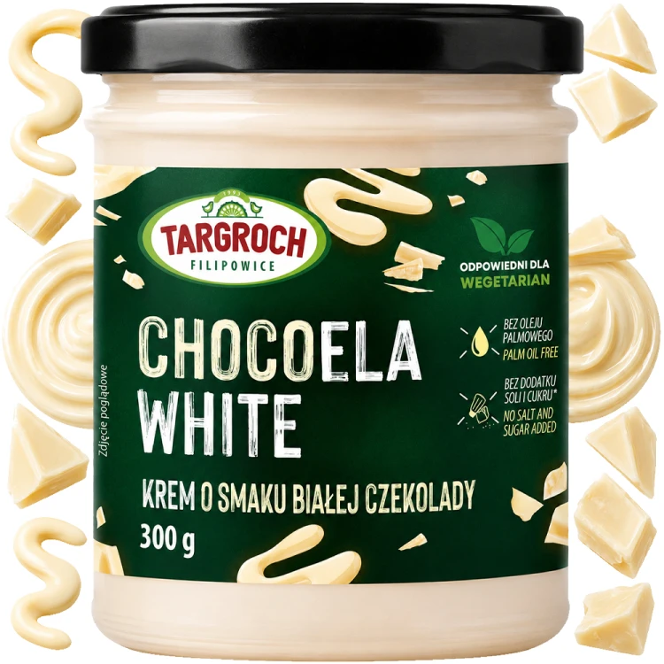 Pasta Krem CHOCOELA WHITE Smarowidło Masło z Białej Czekolady 300g TARGROCH