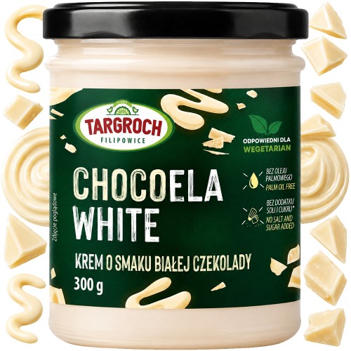 Pasta Krem CHOCOELA WHITE Smarowidło Masło z Białej Czekolady 300g TARGROCH
