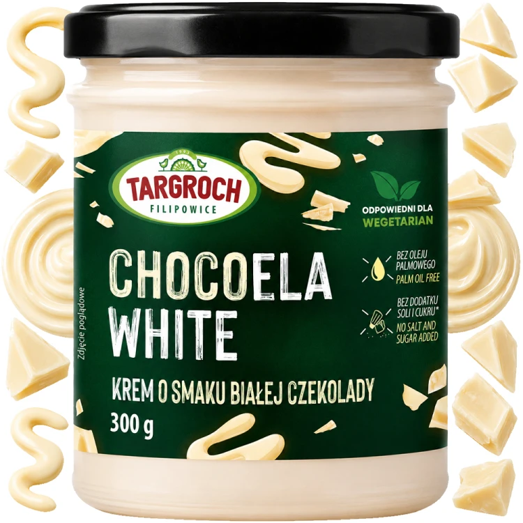 Pasta Krem CHOCOELA WHITE Smarowidło Masło z Białej Czekolady 300g TARGROCH