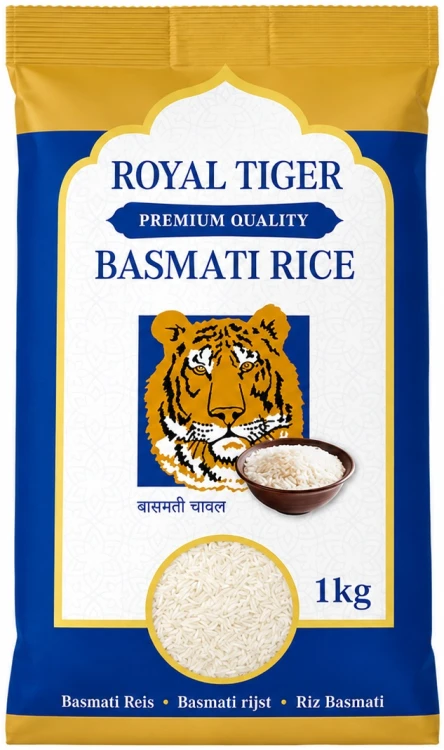 Ryż Basmati Czysty i Zdrowy Naturalny Długie Ziarno Jakość Premium 1kg 1000g ROYAL TIGER