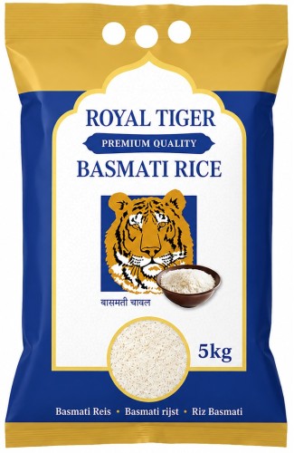 Ryż Basmati Czysty i Zdrowy Naturalny Długie Ziarno Jakość Premium 5kg 5000g ROYAL TIGER