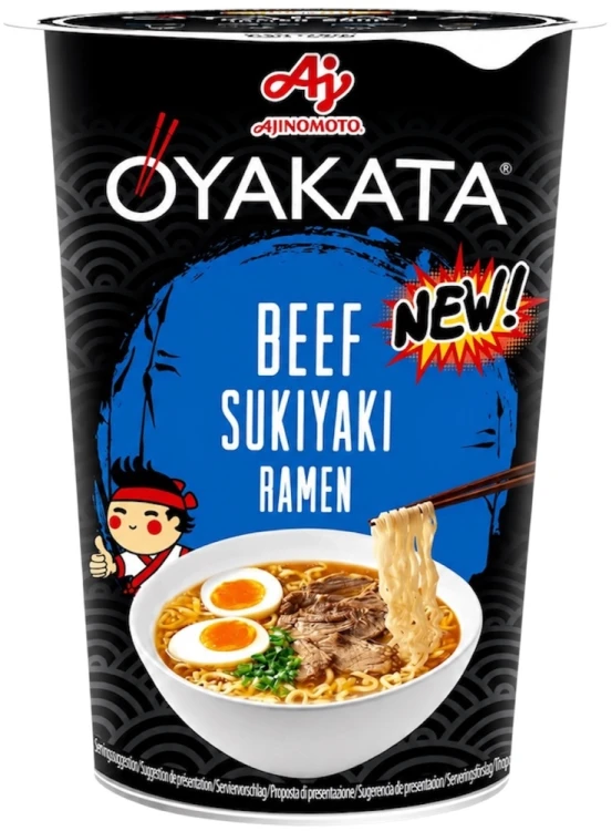 Azjatycka Zupka Błyskawiczna Instant Ramen Beef Sukiyaki Kubek Cup 63,5g OYAKATA