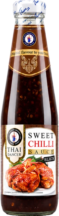 Słodki Sos Chilli BLACK z Sosem Sojowym i Grzybami Do Mięsa i Warzyw 300ml THAI DANCER