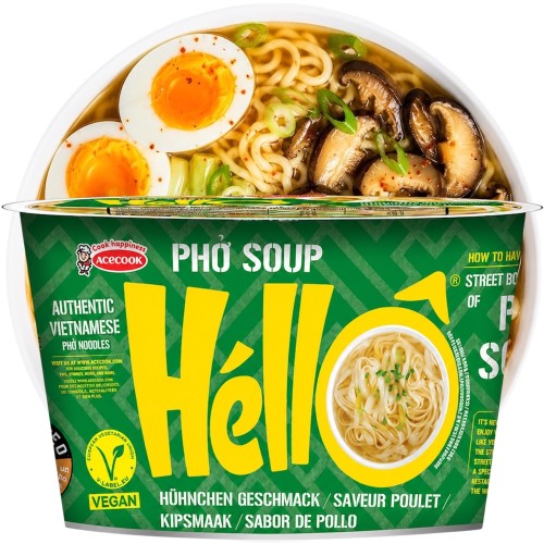 Wietnamska Zupka Błyskawiczna Instant Pho Ga Soup z Kurczakiem Makaron Ryżowy Kubek Cup 70g ACECOOK