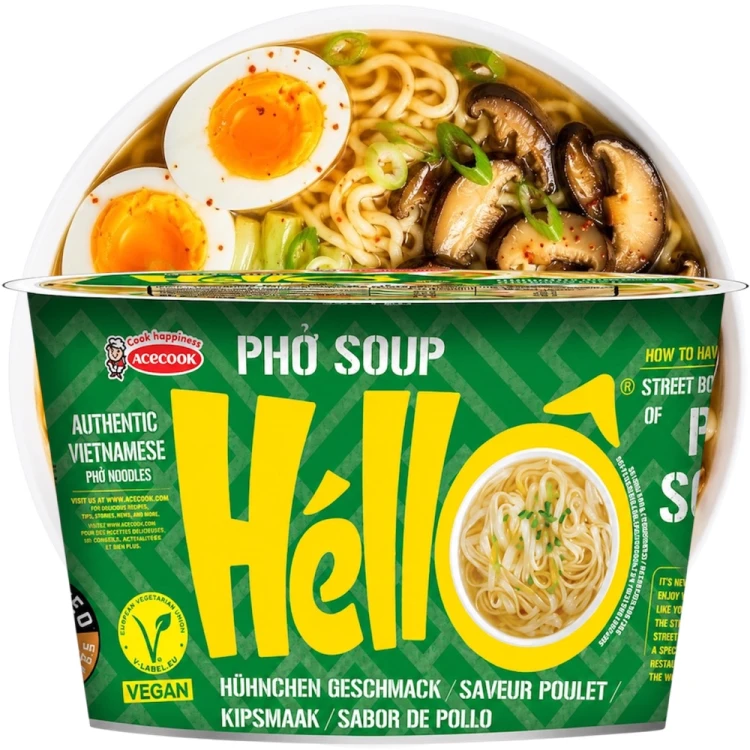 Wietnamska Zupka Błyskawiczna Instant Pho Ga Soup z Kurczakiem Makaron Ryżowy Kubek Cup 70g ACECOOK