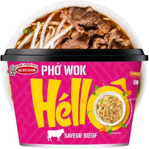Wietnamski Makaron Błyskawiczny Instant Pho Wok Beef z Wołowiną Kubek Cup 76g ACECOOK