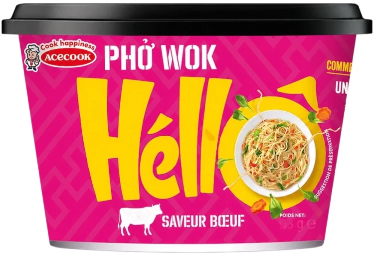 Wietnamski Makaron Błyskawiczny Instant Pho Wok Beef z Wołowiną Kubek Cup 76g ACECOOK