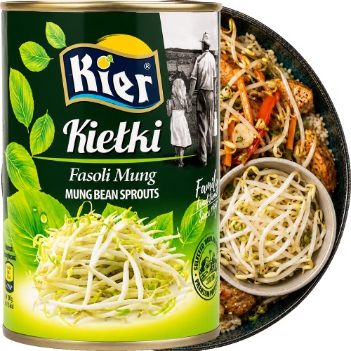 Chińskie Kiełki Fasoli Mung Mung Bean Sprouts w Zalewie w Puszce 425g KIER