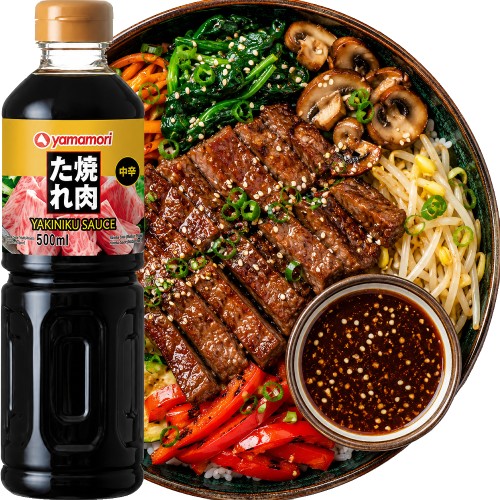 Japoński Sos Sojowy BBQ Grill Słodko Słono Pikantny YAKINIKU 500ml YAMAMORI