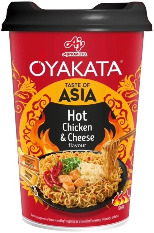 Azjatycka Zupka Błyskawiczna Makaron Instant Hot Ostry Kurczak i Ser Kubek Cup 97g OYAKATA
