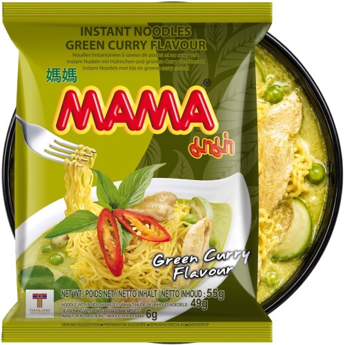 Tajska Zupka Błyskawiczna Makaron Instant Smak Zielone Curry 55g MAMA