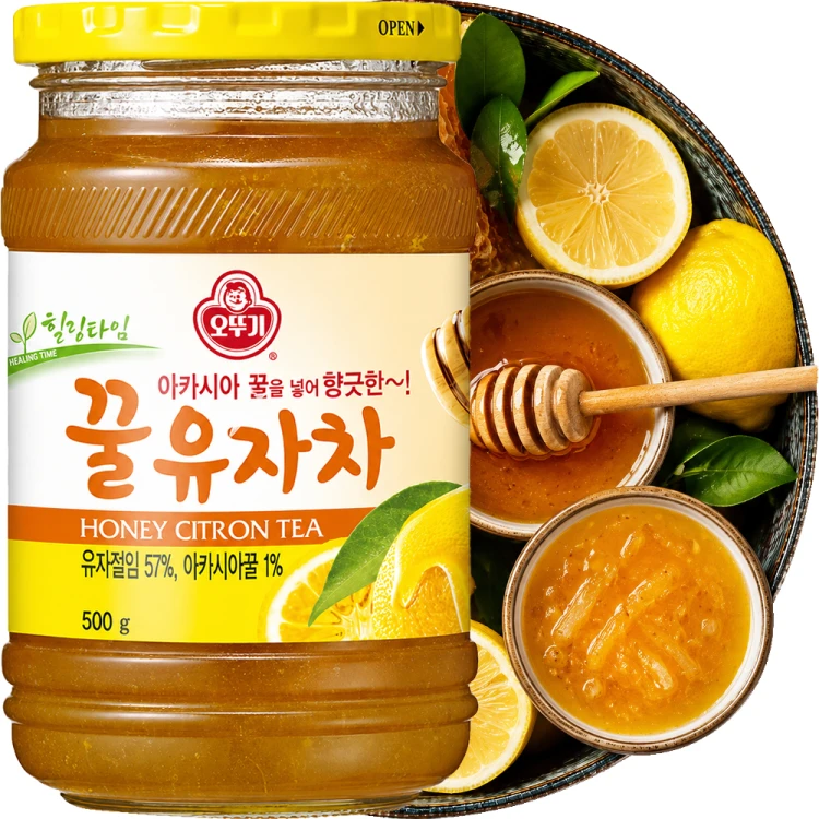 Koreańska Herbata Yuzu Cytrynowa z Miodem Gęsta Na Ciepło i Zimno 500g OTTOGI