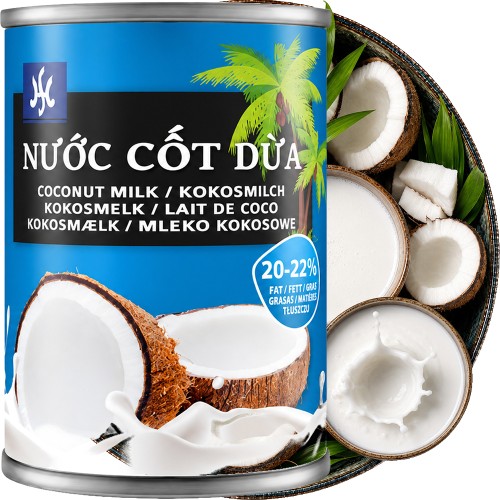 Naturalne Mleko Mleczko Kokosowe Krem 20-22% Wysoka Zawartość Tłuszczu 400ml HS