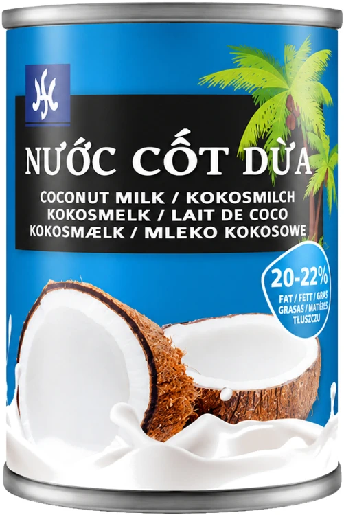 Naturalne Mleko Mleczko Kokosowe Krem 20-22% Wysoka Zawartość Tłuszczu 400ml HS