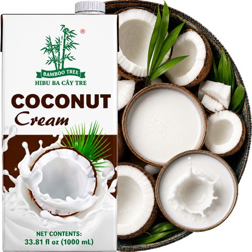 Naturalne Mleko Mleczko Kokosowe Krem 20-22% Wysoka Zawartość Tłuszczu 1 Litr 1000ml BAMBOO TREE