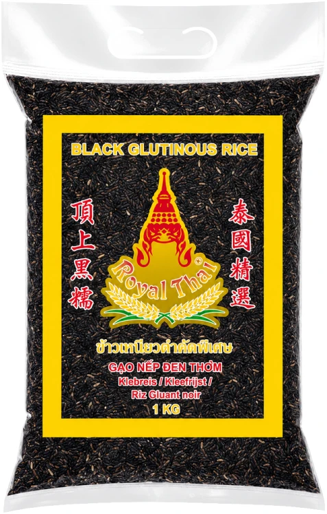 Czarny Ryż Kleisty Do Azjatyckich Potraw Black Glutinous Rice 1kg 1000g ROYAL THAI RICE