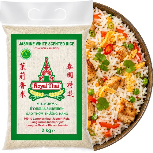 Tajski Ryż Jaśminowy Sypki Długie Ziarno Aromat Jaśminu 2kg 2000g ROYAL THAI RICE