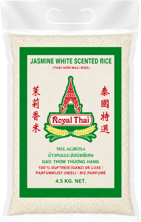 Tajski Ryż Jaśminowy Sypki Długie Ziarno Aromat Jaśminu 4,5kg 4500g ROYAL THAI RICE
