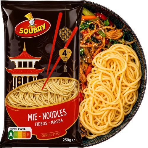 Chiński Makaron Mie Błyskawiczny Instant Do Woka Stir-Fry 4 Minuty 250g SOUBRY