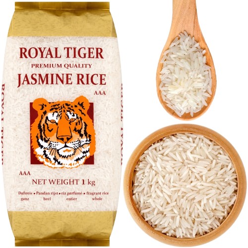 Ryż Jaśminowy Długoziarnisty Długie Cienkie Ziarno Klasa Jakości AAA 1kg 1000g ROYAL TIGER