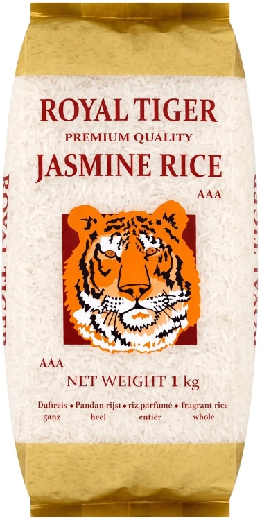 Ryż Jaśminowy Długoziarnisty Długie Cienkie Ziarno Klasa Jakości AAA 1kg 1000g ROYAL TIGER