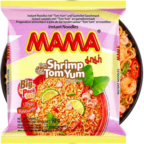 Tajska Zupka Błyskawiczna Makaron Instant Krewetkowa Tom Yum Ostra 90g MAMA
