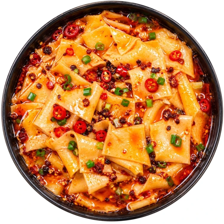 Chiński Błyskawiczny Szeroki Makaron Instant Broad Noodles Hot & Sour 115g BAIJIA