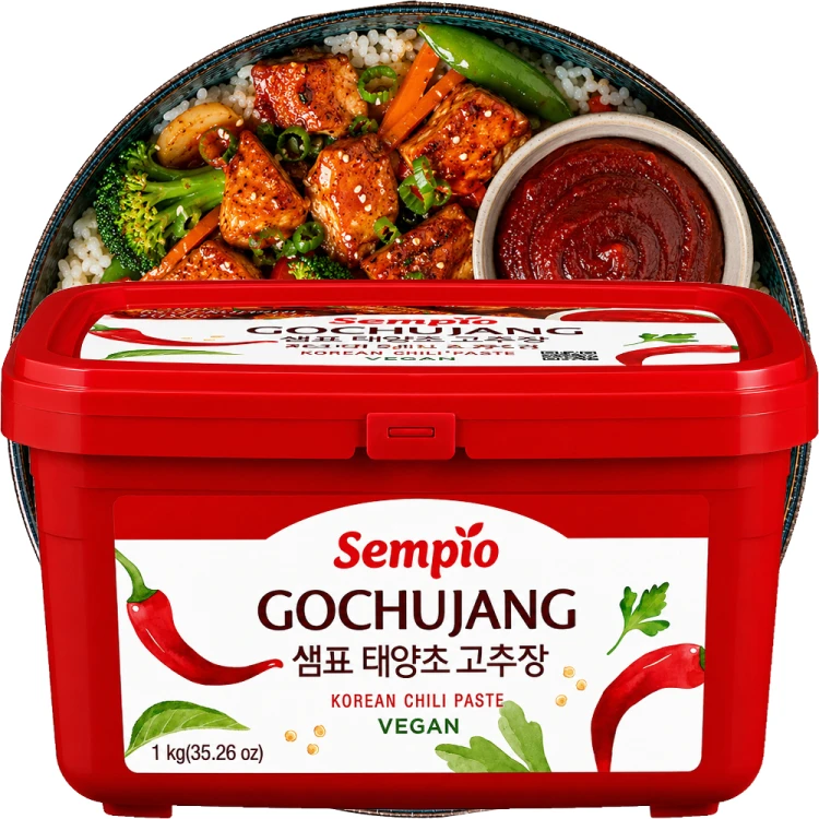 Koreańska Gęsta Pasta Chili Paprykowa GOCHUJANG Słodko Ostra 1kg VEGAN 1000g SEMPIO